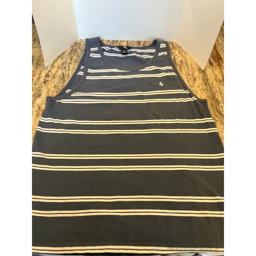 Y2K Volcom Shirt Unisex Small Sleeveless Muscle Tank Striped Surf Skater  Beach